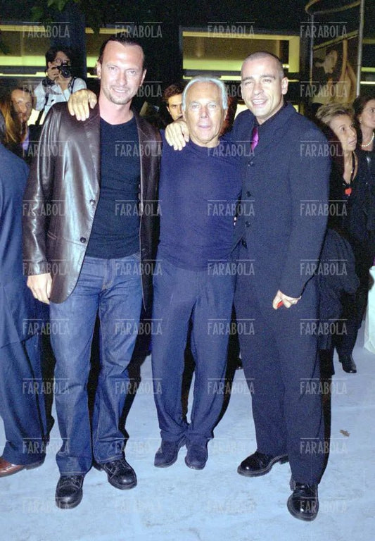 Biagio Antonacci, Giorgio Armani, Eros Ramazzotti, Milano, 2000 - Farabola Immagine digitale