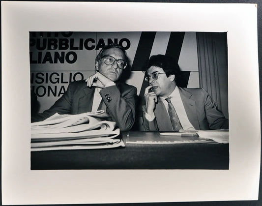 Bianco e La Malfa Congresso Pri 1990 Ft 2799 - Stampa 24x30 cm - Farabola Stampa ai sali d'argento