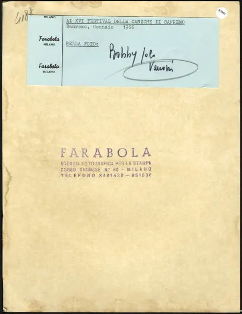 Bobby Solo e Ornella Vanoni Sanremo 1966 Ft 35981 - Stampa 21x27 cm - Farabola stampa ai sali d'argento