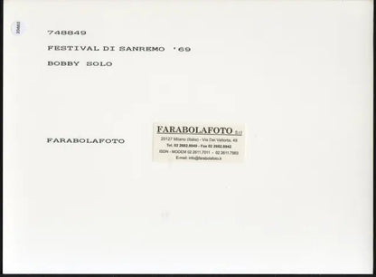 Bobby Solo Sanremo 1969 Ft 35665 - Stampa 24x18 cm - Farabola Stampa ai sali d'argento (anni 90)