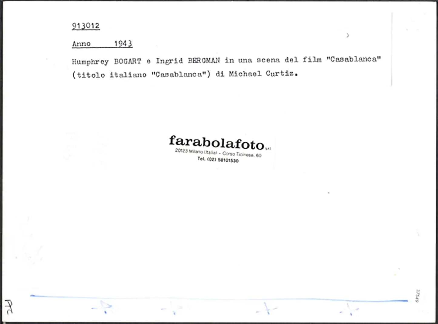 Bogart e Bergman in Casablanca Ft 37549 - Stampa 24x18 cm - Farabola Stampa ai sali d'argento (anni 90)