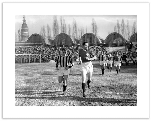 Boniperti e Piola, Novara-Juventus 1952 - Farabola Fotografia
