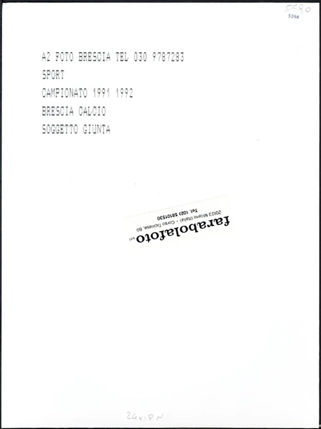 Brescia 1991 - 1992 Salvatore Giunta Ft 5394 - Stampa 24x18 cm - Farabola Stampa ai sali d'argento