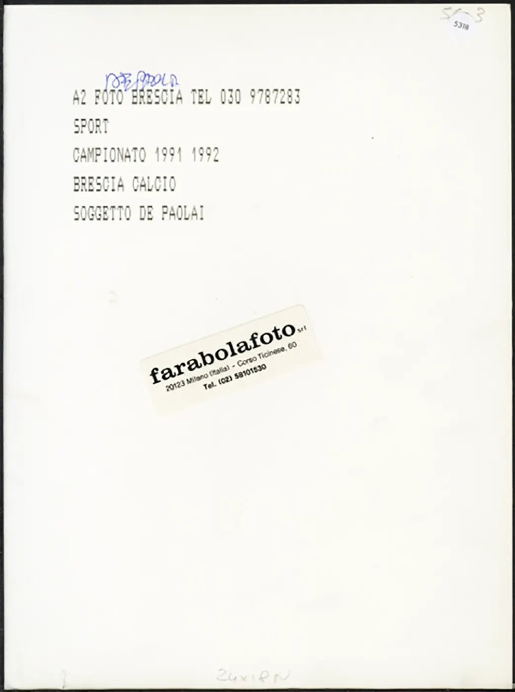 Brescia De Paola 1992 Ft 5318 - Stampa 24x18 cm - Farabola Stampa ai sali d'argento