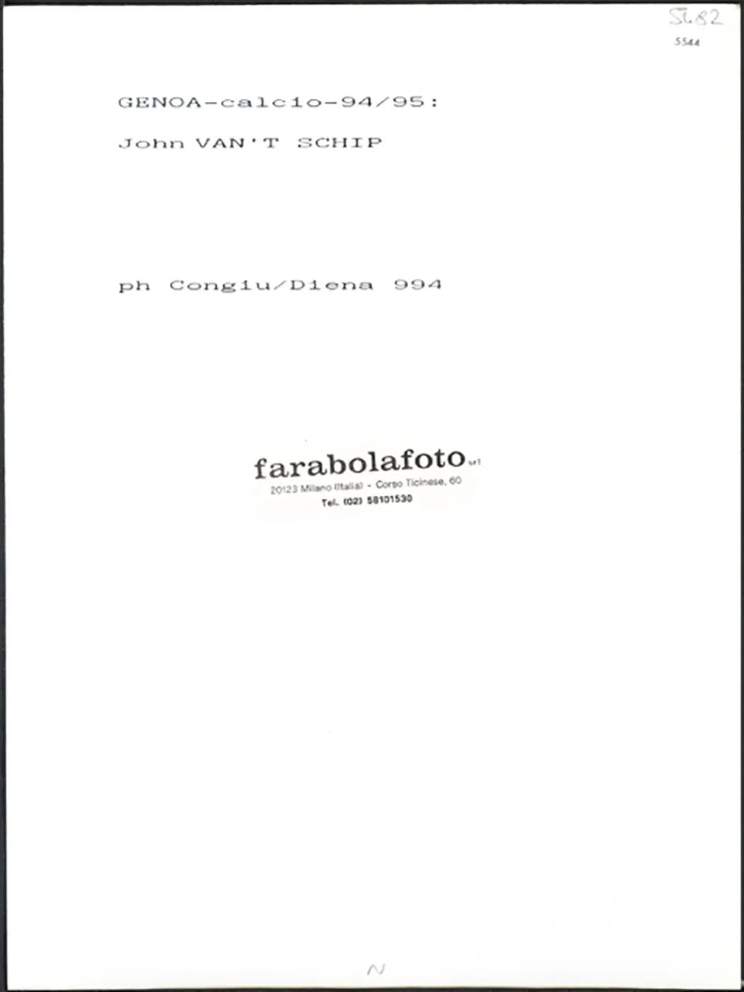 Brescia John Van't Schip 1994 - 1995 Ft 5544 - Stampa 24x18 cm - Farabola Stampa ai sali d'argento