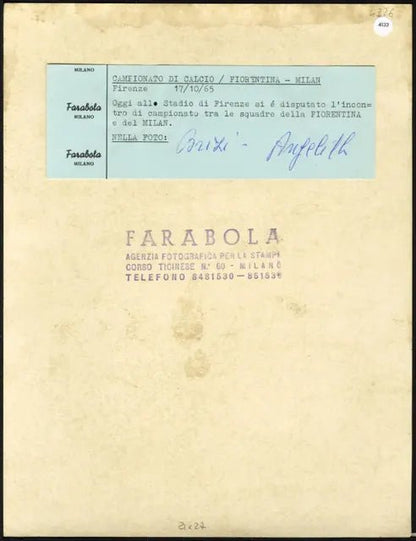 Brizi e Angelillo Fiorentina - Milan 1965 Ft 4133 - Stampa 21x27 cm - Farabola Stampa ai sali d'argento