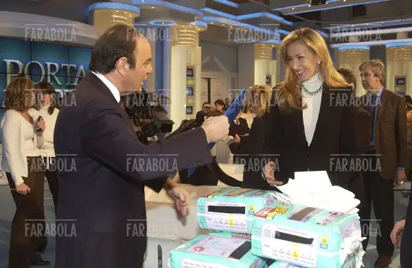 Bruno Vespa e Stefania Prestigiacomo, Porta a Porta, 2004 - Farabola Immagine digitale