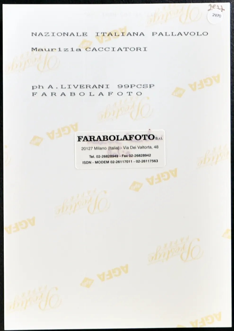 Cacciatori Nazionale Pallavolo 1999 Ft 2970 - Stampa 20x15 cm - Farabola Stampa ai sali d'argento