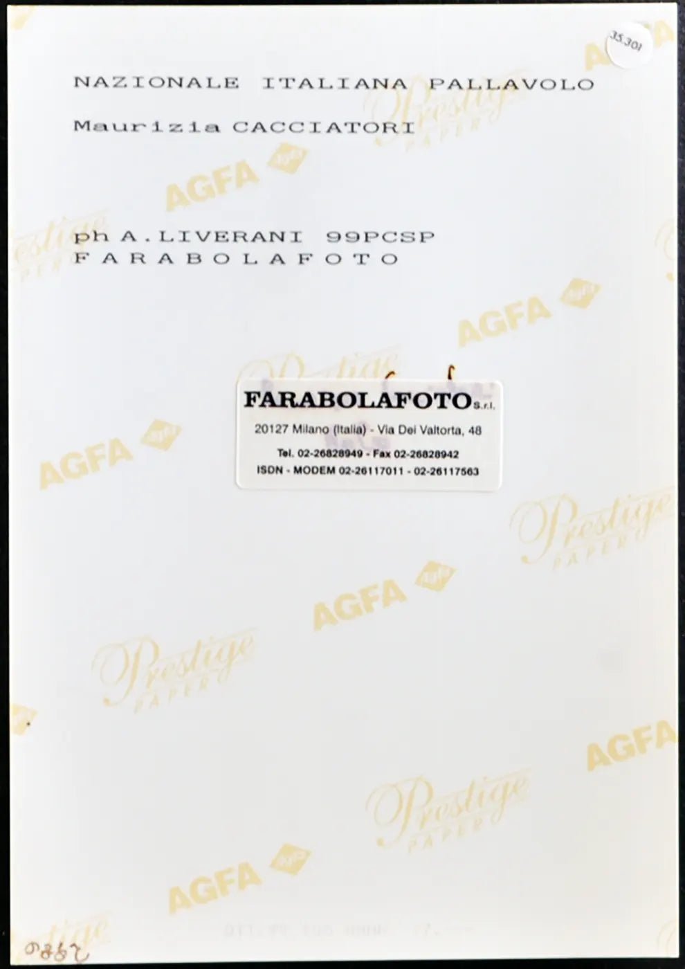 Cacciatori Nazionale Pallavolo 1999 Ft 35301 - Stampa 20x15 cm - Farabola Stampa ai sali d'argento