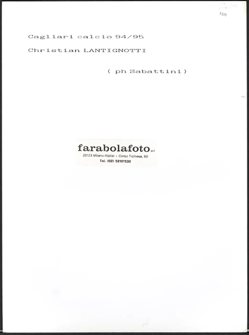 Cagliari Lantignotti stagione 1994 - 1995 Ft 5571 - Stampa 24x18 cm - Farabola Stampa ai sali d'argento