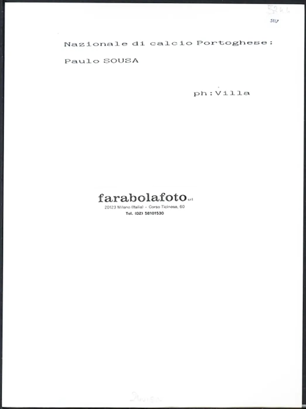 Calcio Paulo Sousa Portogallo 1993 Ft 5117 - Stampa 24x18 cm - Farabola Stampa ai sali d'argento