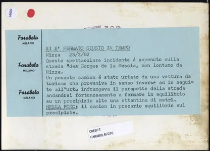 Camion su un dirupo 1962 Ft 36010 - Stampa 18x13 cm - Farabola Stampa ai sali d'argento