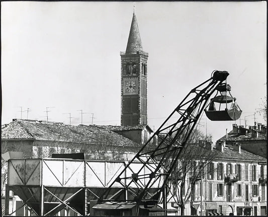 Campanile di S. Eustorgio Milano anni 60 Ft 37712 - Stampa 24x30 cm - Farabola Stampa ai sali d'argento