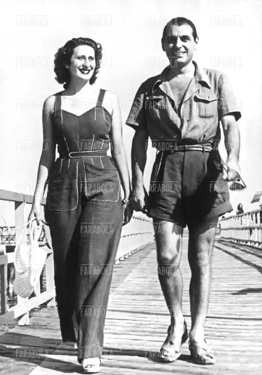 Carla Candiani e Mino Doro, Festival di Venezia, 1938 - Farabola Immagine digitale