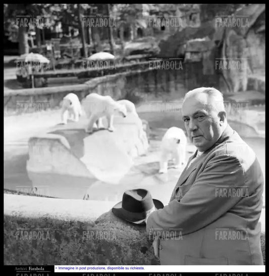 Carlo Emilio Gadda allo zoo, Roma, 1960 - Farabola Immagine digitale