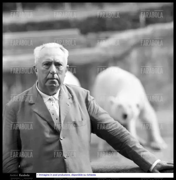 Carlo Emilio Gadda allo zoo, Roma, 1960 - Farabola Immagine digitale