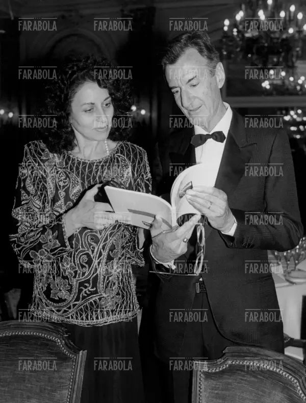Carlo Lizzani con la moglie Edith Bieber, Festival di Cannes, 1990 - Farabola Immagine digitale