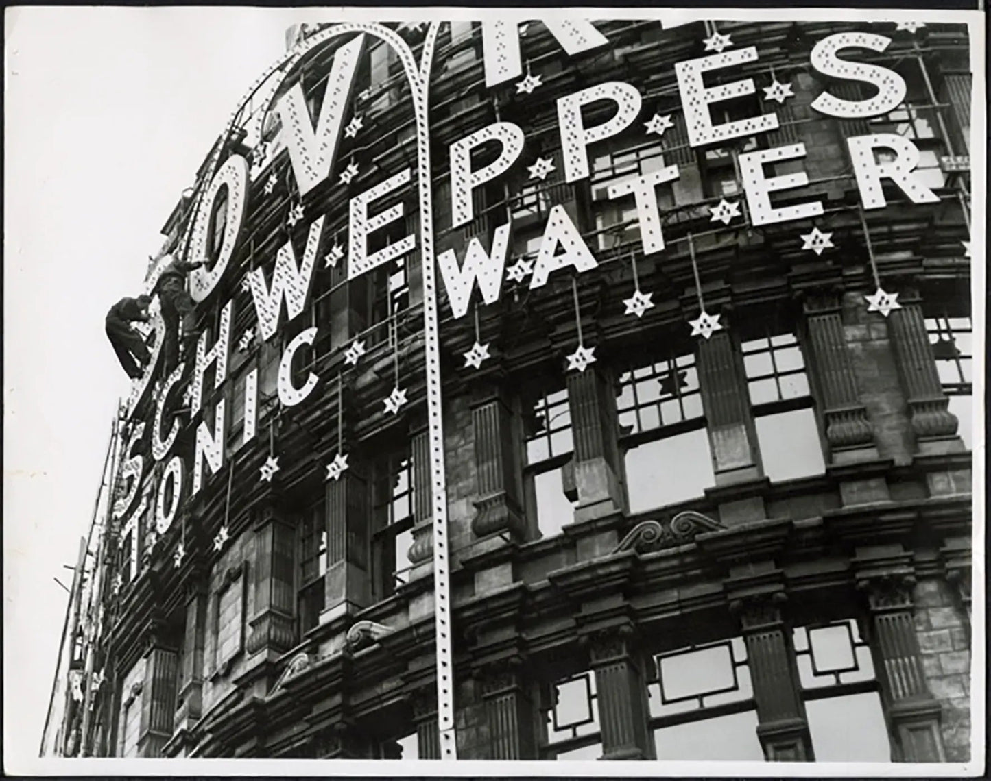 Cartelli al neon a Piccadilly Londra 1949 Ft 38002 - Stampa 20x25 cm - Farabola Stampa ai sali d'argento