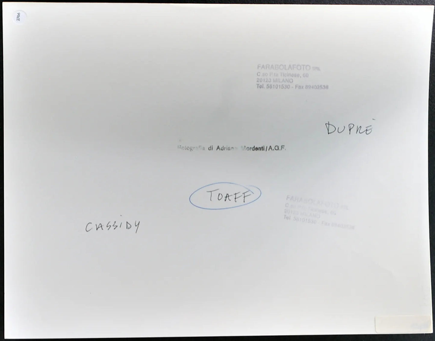 Cassidy, Toaff e Dupré anni 90 Ft 2766 - Stampa 24x30 cm - Farabola Stampa ai sali d'argento