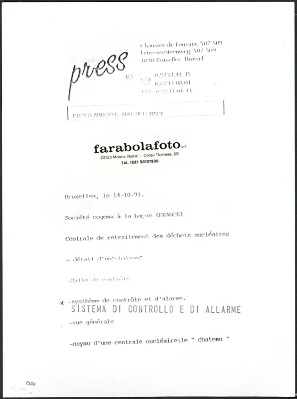 Centrale trattamento rifiuti nucleari 1991 Ft 5052 - Stampa 24x18 cm - Farabola Stampa ai sali d'argento