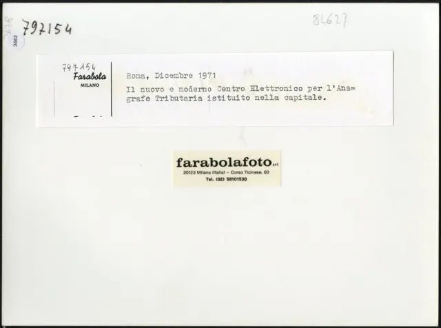 Centro meccanofragico anagrafe 1971 Ft 3683 - Stampa 24x18 cm - Farabola Stampa ai sali d'argento (anni 90)