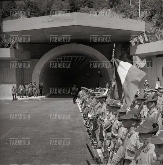 Cerimonia di inaugurazione del traforo del Monte Bianco, 1965 - Farabola Immagine digitale