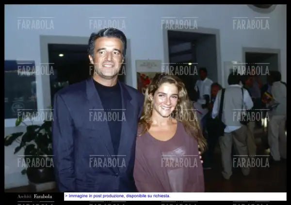 Christian De Sica e Silvia Verdone, Festival di Venezia, 1992 - Farabola Immagine digitale
