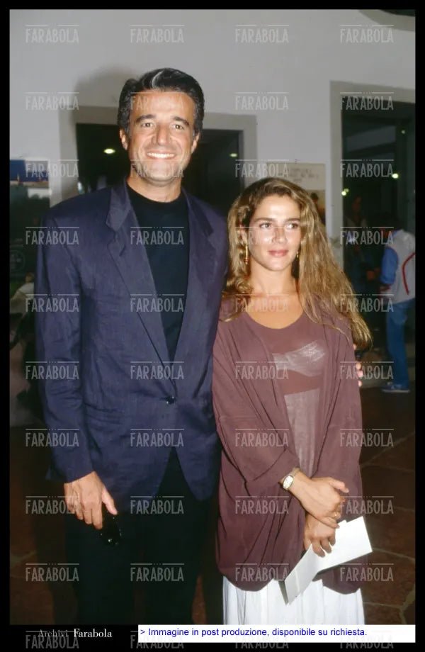 Christian De Sica e Silvia Verdone, Festival di Venezia, 1992 - Farabola Immagine digitale