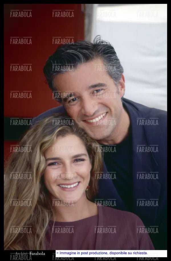 Christian De Sica e Silvia Verdone, Festival di Venezia, 1992 - Farabola Immagine digitale