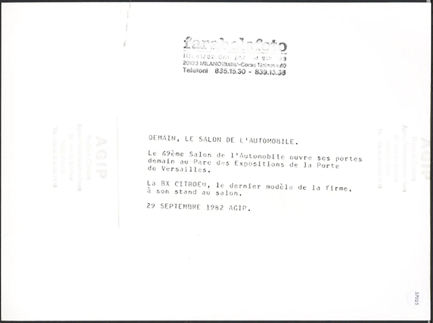 Citroën BX Salone Auto Parigi 1982 Ft 37025 - Stampa 24x18 cm - Farabola Stampa ai sali d'argento