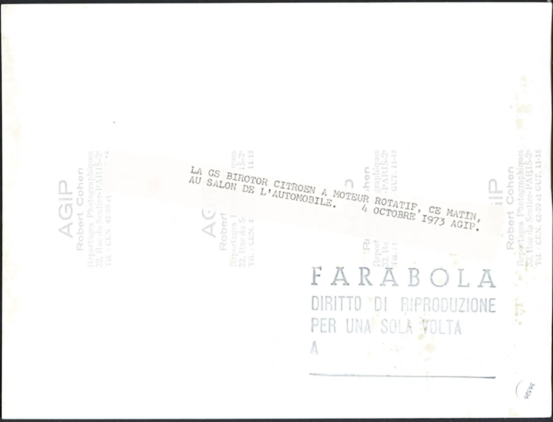 Citroën GS Salone Auto Parigi 1973 Ft 36526 - Stampa 24x18 cm - Farabola Stampa ai sali d'argento
