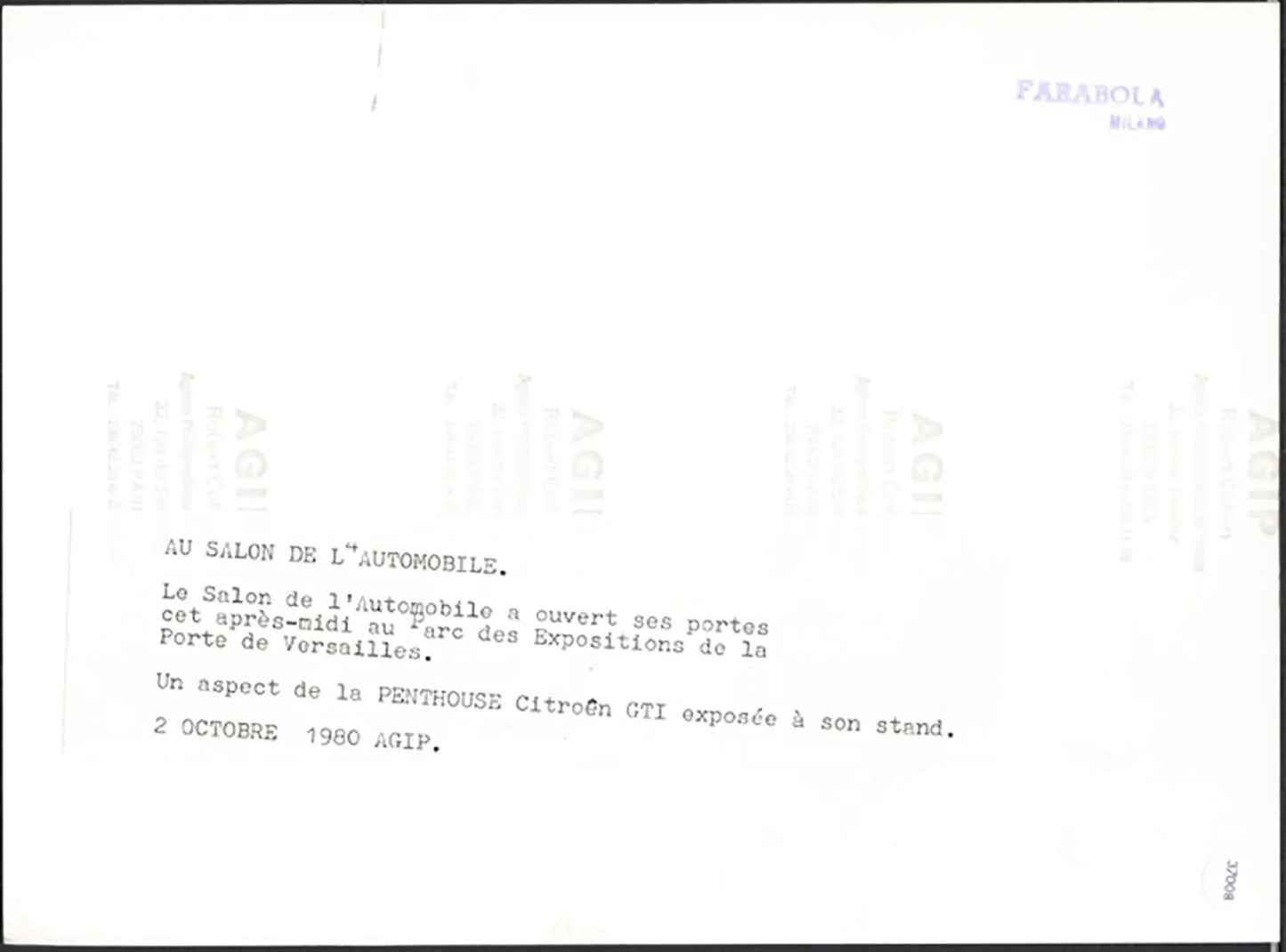Citroën GTI Penthouse Salone Auto Parigi 1980 Ft 37008 - Stampa 24x18 cm - Farabola Stampa ai sali d'argento