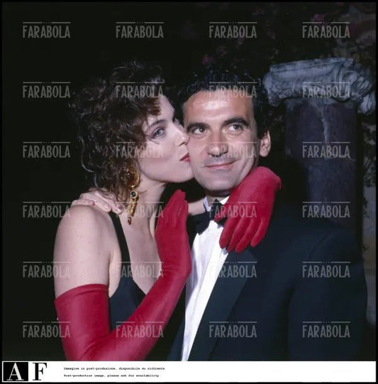 Clarissa Burt e Massimo Troisi, Festival di Cannes, 1989 - Farabola Immagine digitale