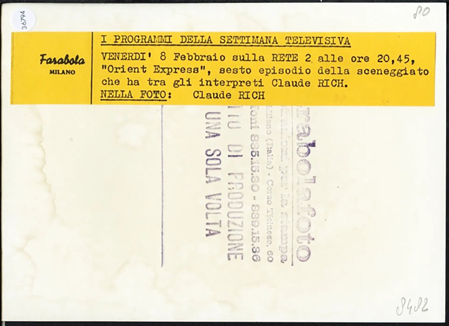 Claude Rich 1980 Ft 36794 - Stampa 10x15 cm - Farabola Stampa ai sali d'argento