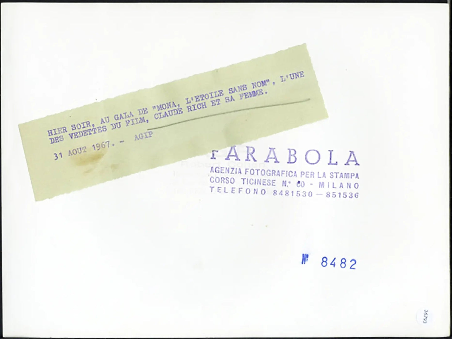 Claude Rich e compagna 1967 Ft 36793 - Stampa 24x18 cm - Farabola Stampa ai sali d'argento