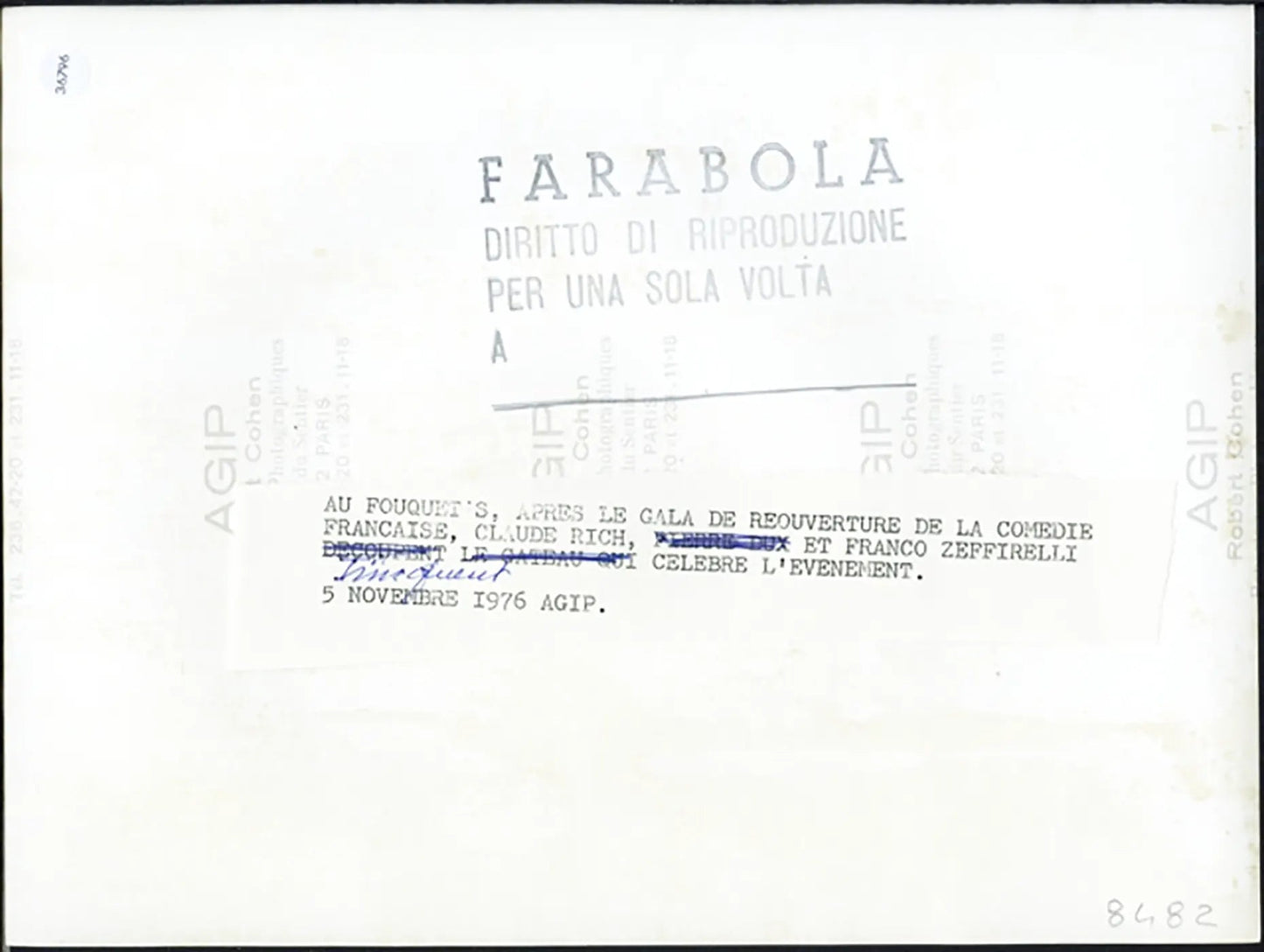 Claude Rich e Franco Zeffirelli 1976 Ft 36796 - Stampa 24x18 cm - Farabola Stampa ai sali d'argento