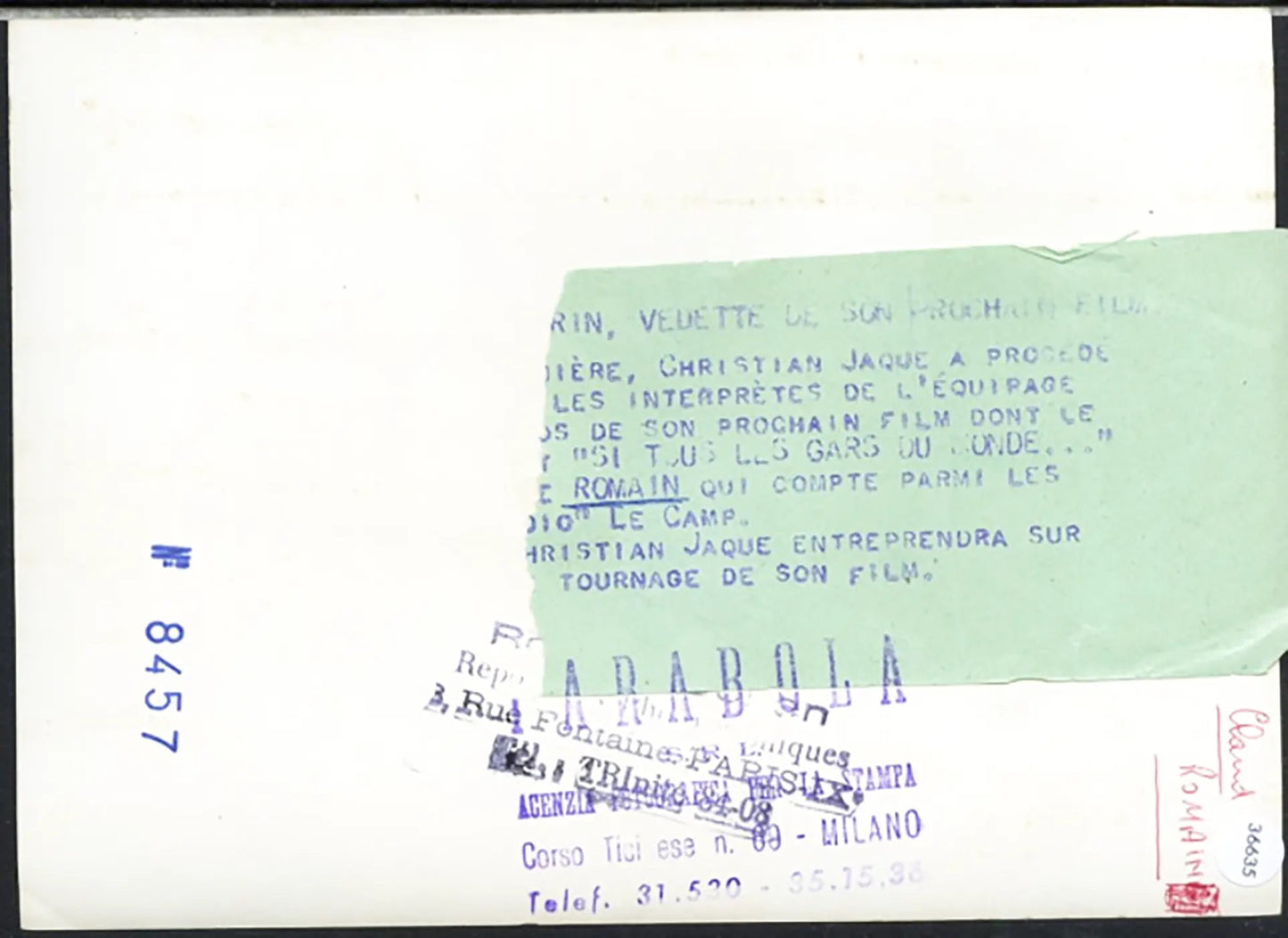 Claude Romain 1955 Ft 36635 - Stampa 20x15 cm - Farabola Stampa ai sali d'argento