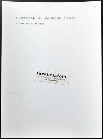 Claudia Mori Festival di Sanremo 1994 Ft 2498 - Stampa 24x18 cm - Farabola Stampa ai sali d'argento