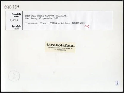 Claudio Villa e Celentano Sanremo 1966 Ft 35806 - Stampa 24x18 cm - Farabola Stampa ai sali d'argento (anni 90)