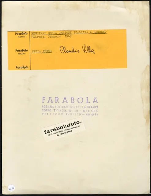 Claudio Villa Festival di Sanremo 1969 Ft 35775 - Stampa 21x27 cm - Farabola Stampa ai sali d'argento