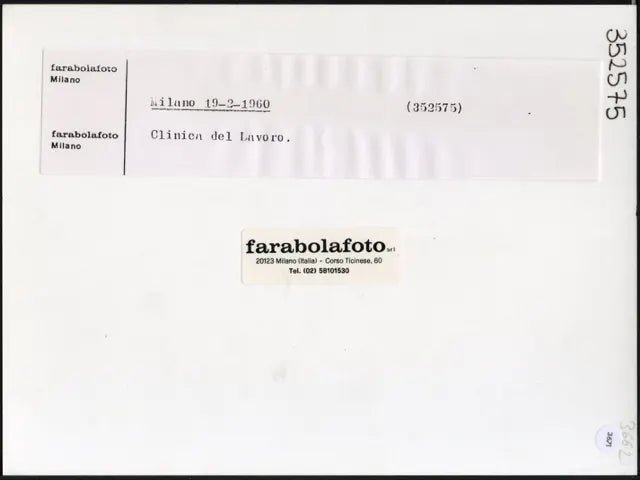 Clinica del Lavoro della Montecatini 1960 Ft 3671 - Stampa 24x18 cm - Farabola Stampa ai sali d'argento (anni 90)