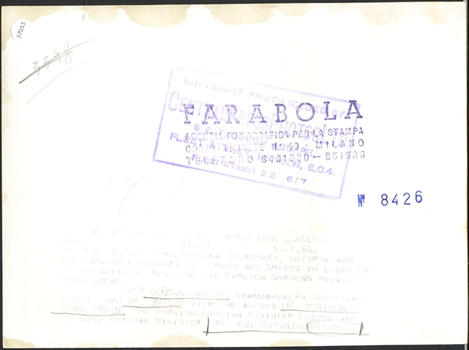 Colloqui per Cipro 1964 Ft 37055 - Stampa 20x15 cm - Farabola Stampa ai sali d'argento