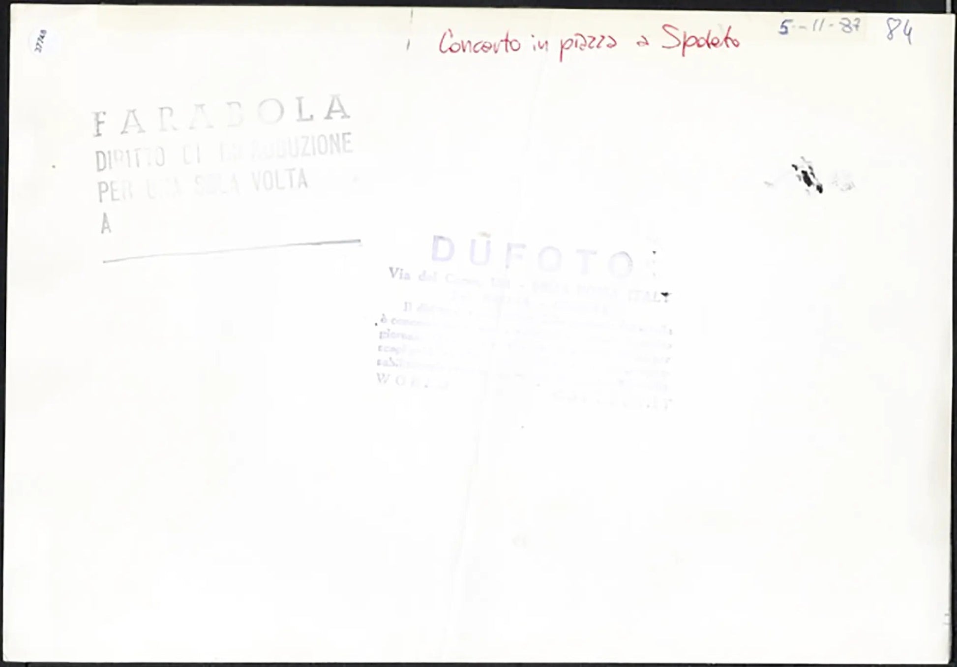 Concerto in piazza a Spoleto 1987 Ft 37748 - Stampa 20x30 cm - Farabola Stampa ai sali d'argento
