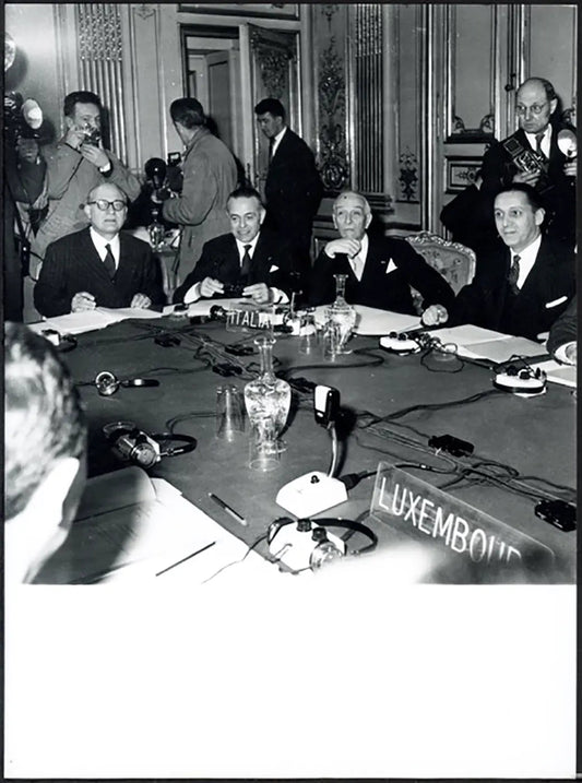 Conferenza a sei per la Cee 1957 Ft 37959 - Stampa 24x18 cm - Farabola Stampa ai sali d'argento (anni 90)