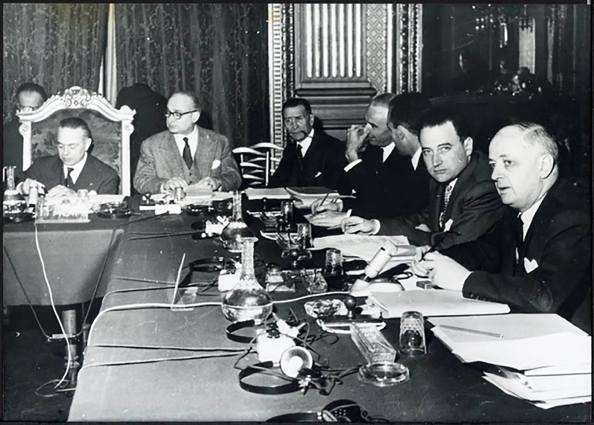 Conferenza a sei per la Cee 1957 Ft 37965 - Stampa 24x18 cm - Farabola Stampa ai sali d'argento (anni 90)