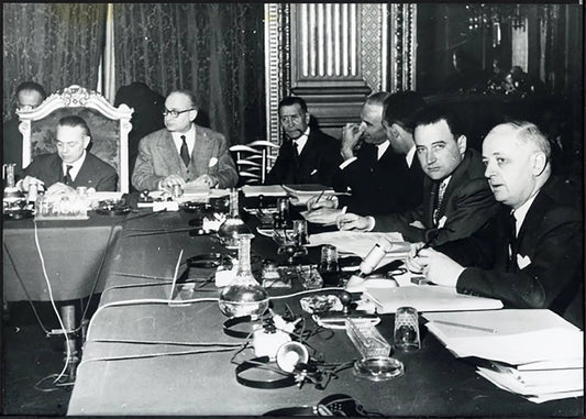 Conferenza a sei per la Cee 1957 Ft 37965 - Stampa 24x18 cm - Farabola Stampa ai sali d'argento (anni 90)