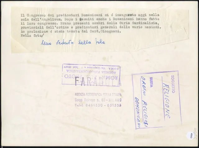 Congresso Domenicani anni 60 Ft 4063 - Stampa 24x18 cm - Farabola Stampa ai sali d'argento