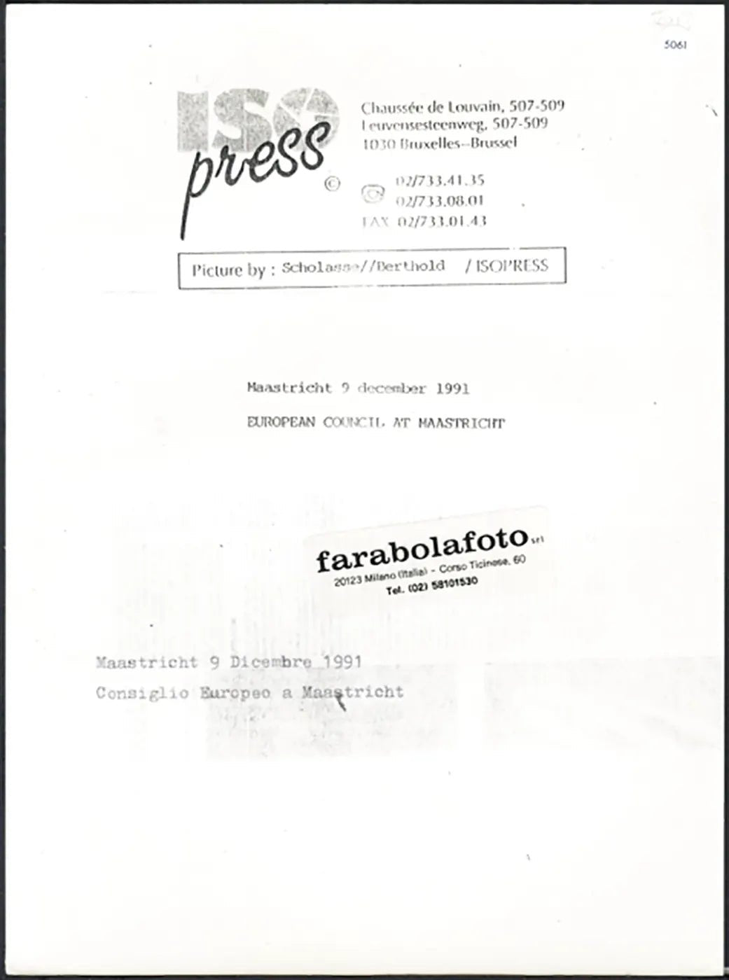 Consiglio d'Europa a Maastricht 1991 Ft 5061 - Stampa 24x18 cm - Farabola Stampa ai sali d'argento