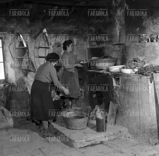Contadini al lavoro sull'Appennino Tosco - Emiliano, 1959 - Farabola Immagine digitale