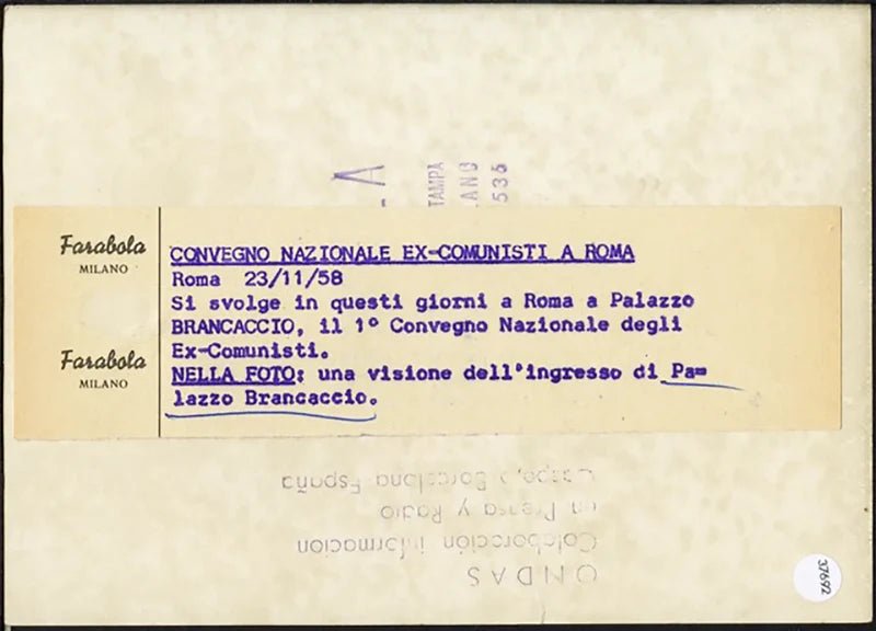 Convegno degli Ex - Comunisti 1958 Ft 37692 - Stampa 18x13 cm - Farabola Stampa ai sali d'argento
